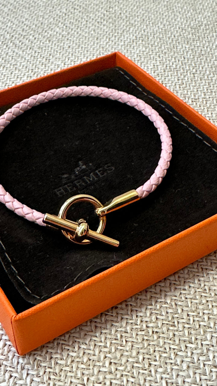 HERMÈS Glénan Bracelet Braided Rose
