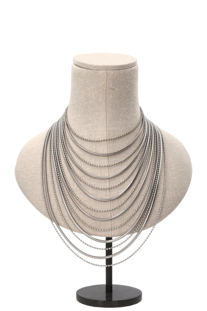 DIOR by John Galliano Multi Chain Necklace Silver