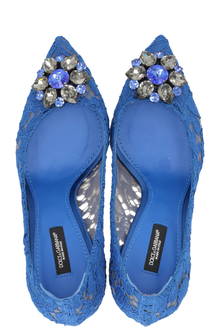 DOLCE&GABBANA Bellucci Heels 100 Lace Blue