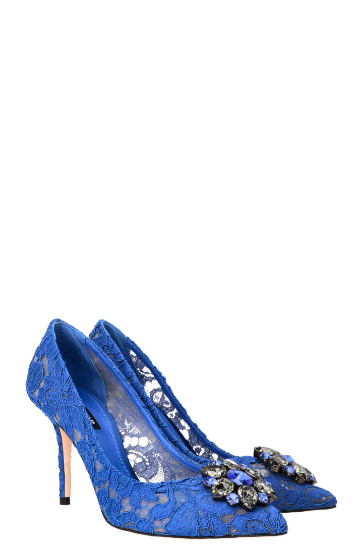 DOLCE&GABBANA Bellucci Heels 100 Lace Blue