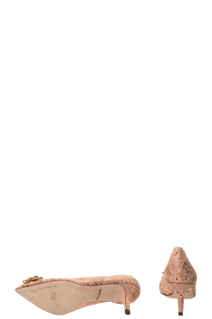 DOLCE & GABBANA Escarpins Bellucci 70 Dentelle Nude