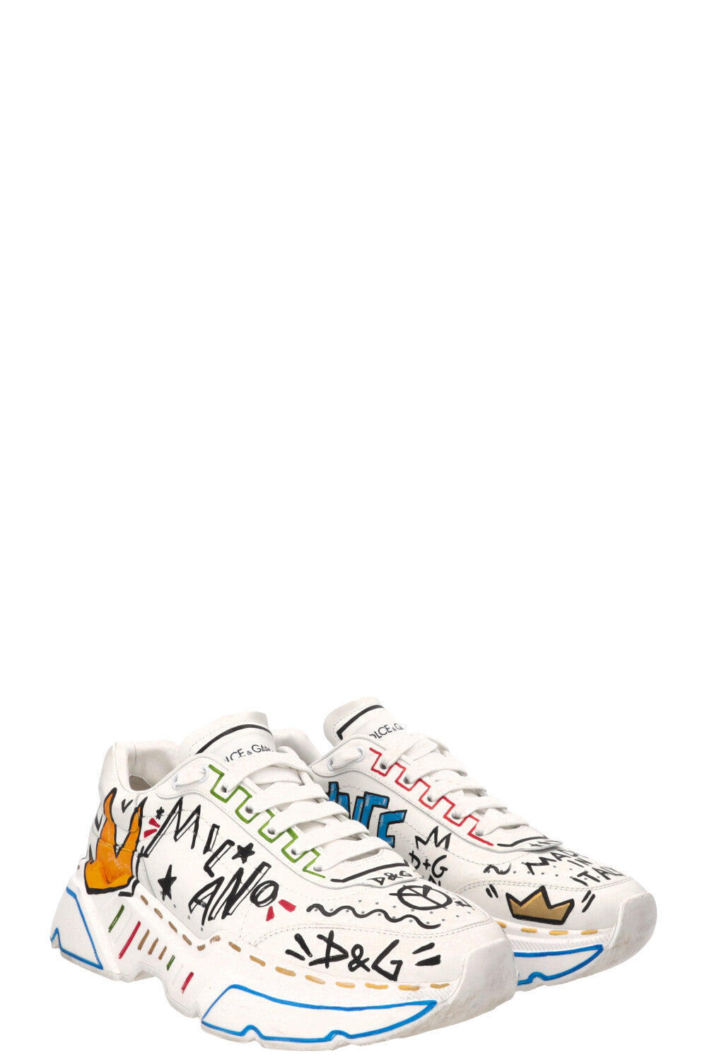 DOLCE & GABBANA Daymaster Graffiti Sneakers Leather Multicolor