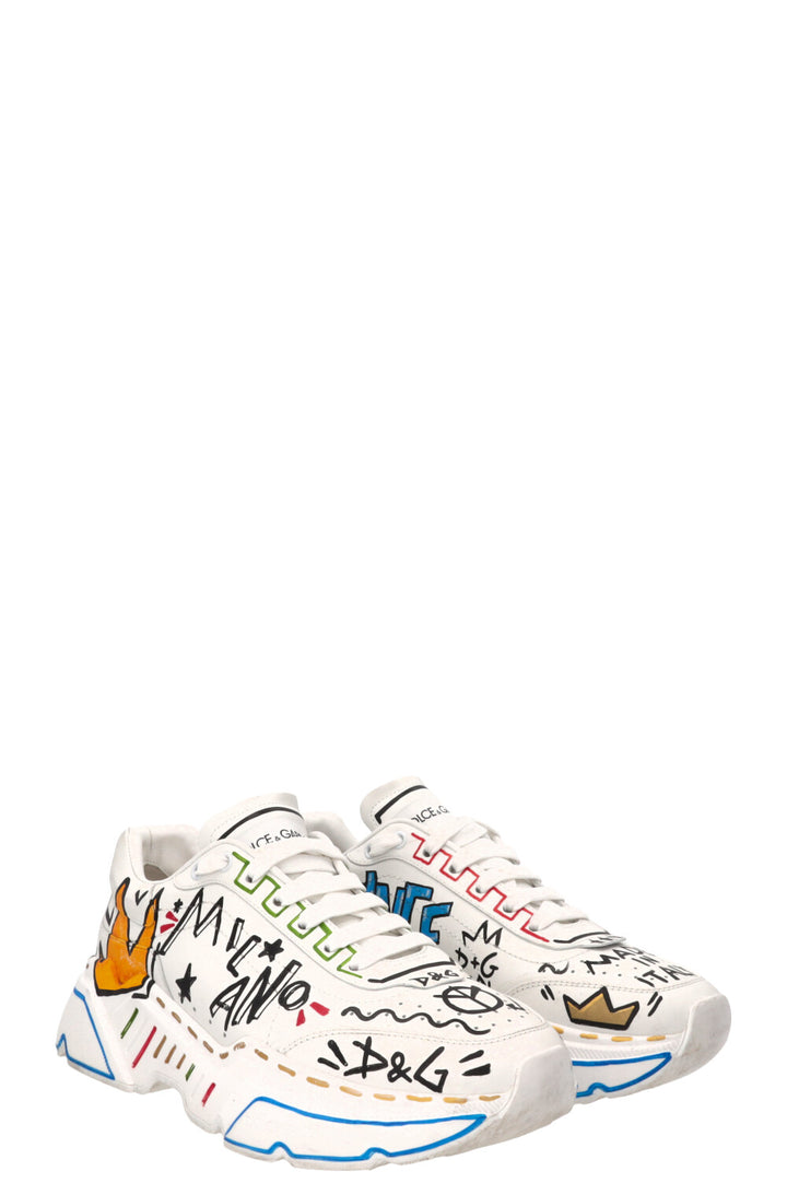 DOLCE & GABBANA Daymaster Graffiti Sneakers Leather Multicolor