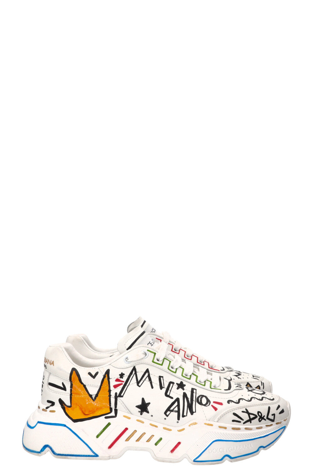 DOLCE & GABBANA Daymaster Graffiti Sneakers Leather Multicolor