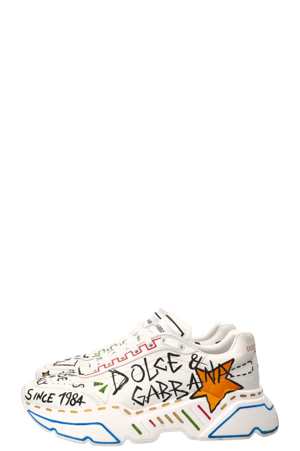 DOLCE & GABBANA Daymaster Graffiti Sneakers Leather Multicolor