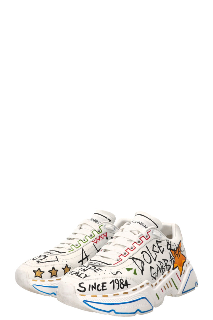 DOLCE & GABBANA Daymaster Graffiti Sneakers Leather Multicolor