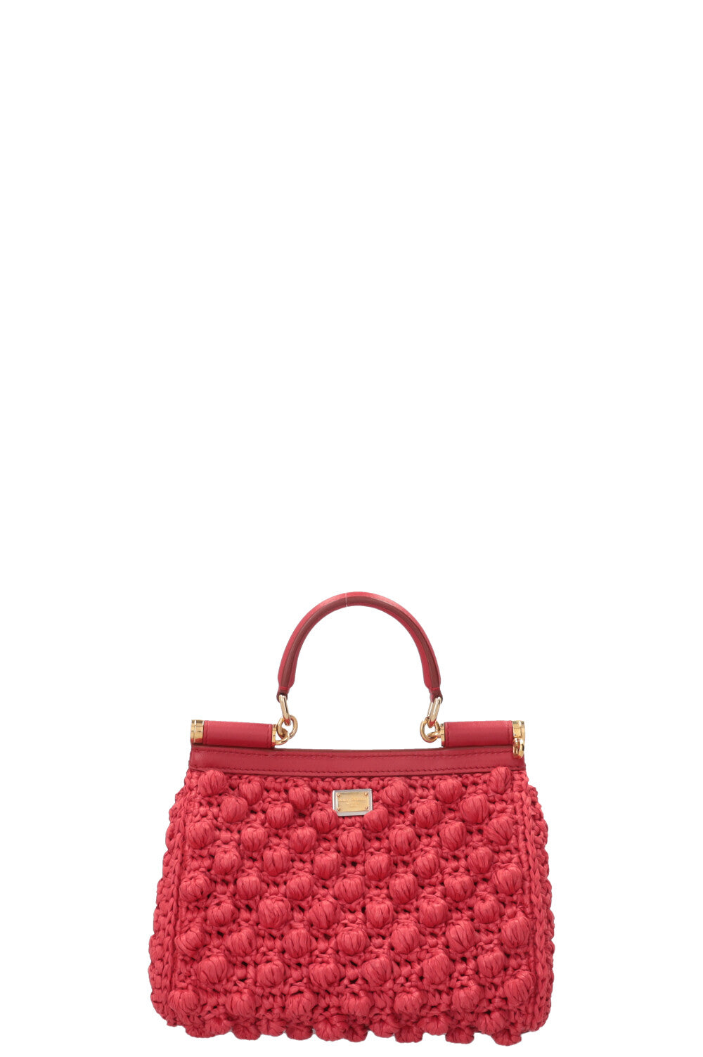 DOLCE&GABBANA Sicily Small Raffia Red Gold Hardware
