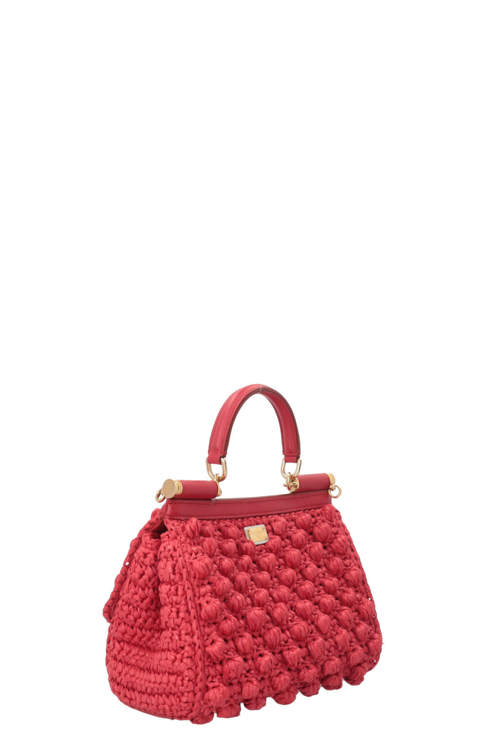 DOLCE&GABBANA Sicily Small Raffia Red Gold Hardware
