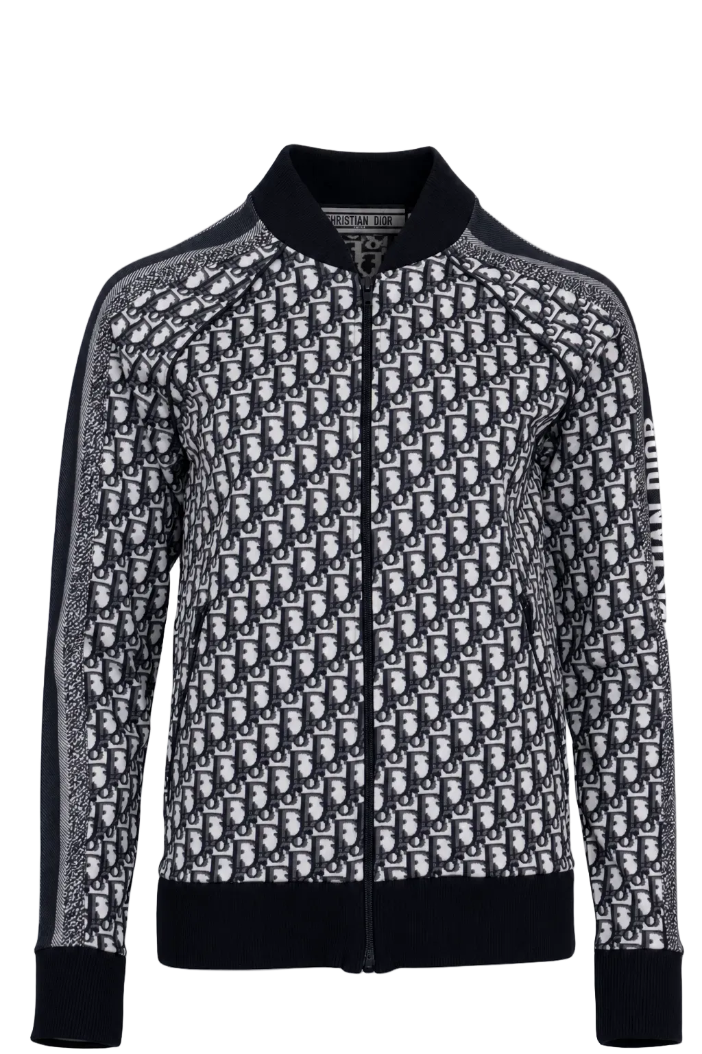 CHRISTIAN DIOR Veste de survêtement Oblique zippée bleue