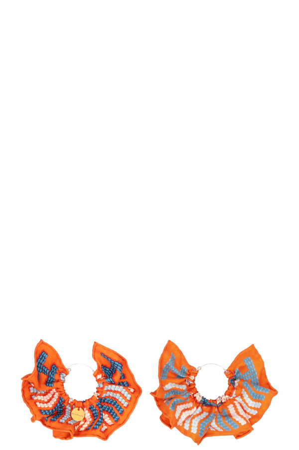 UNFOLD Hermès Silk Earrings Orange