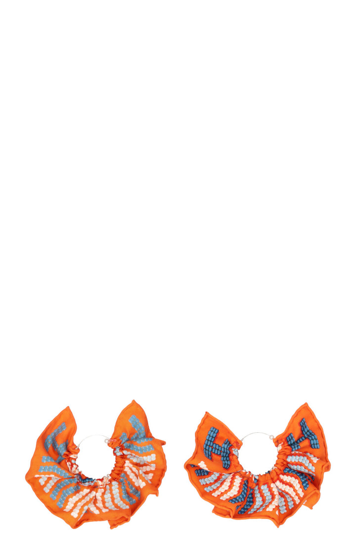 UNFOLD Hermès Silk Earrings Orange