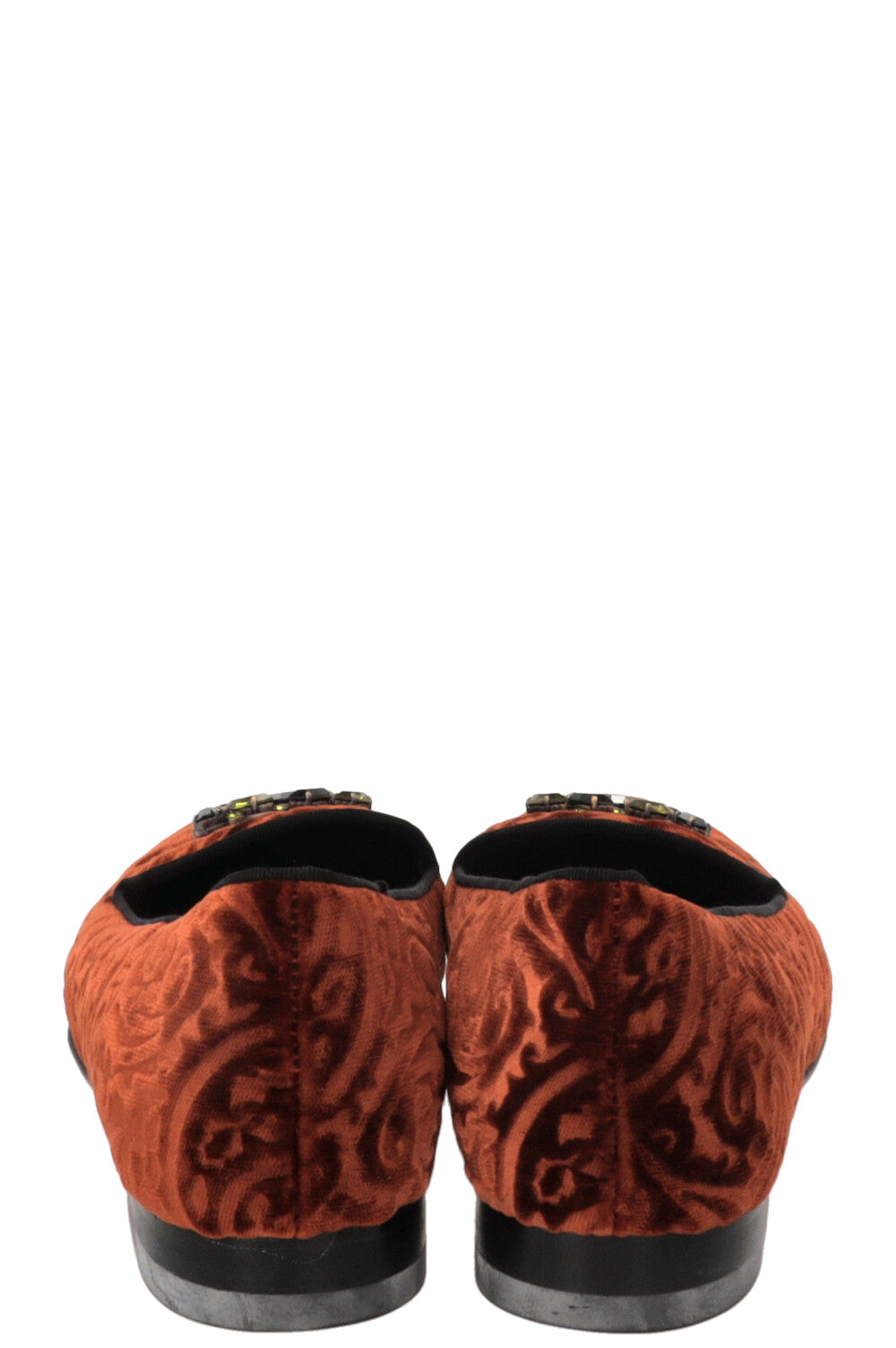 ETRO Crystal Brooch Loafers Velvet Bronze