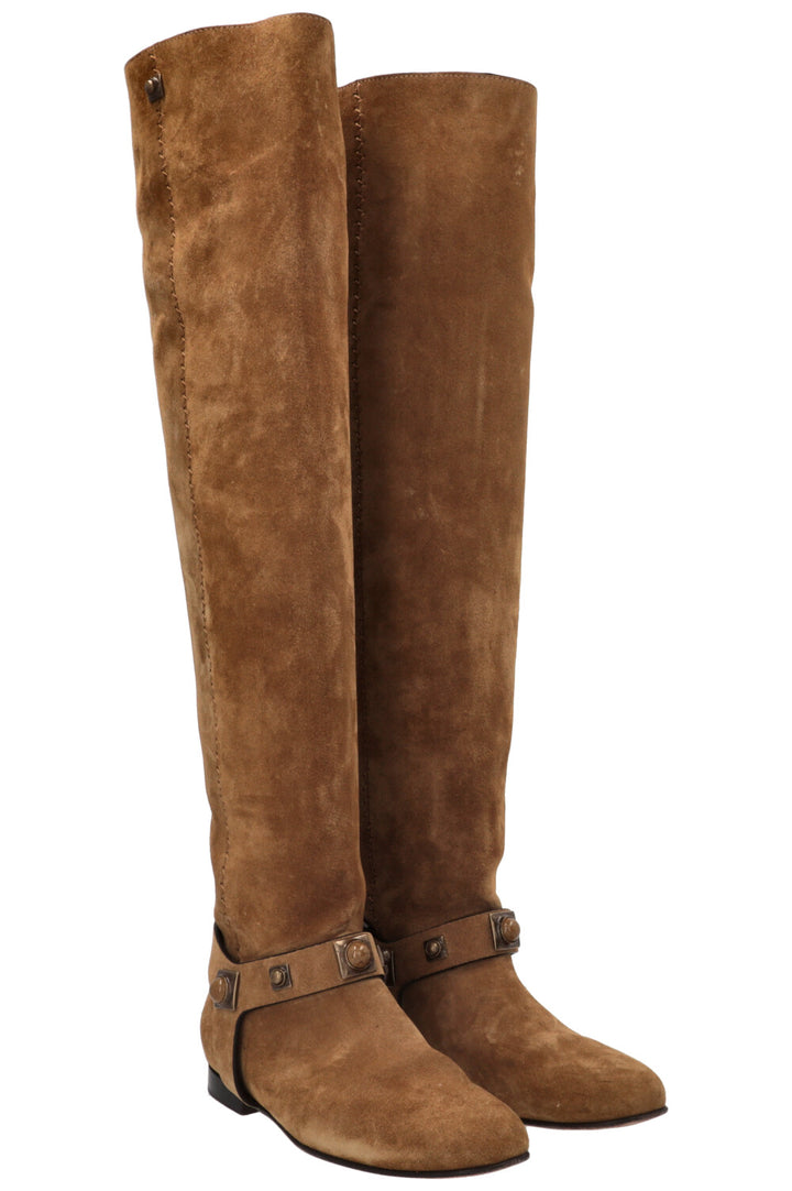 ETRO Overknee Boots Suede Brown