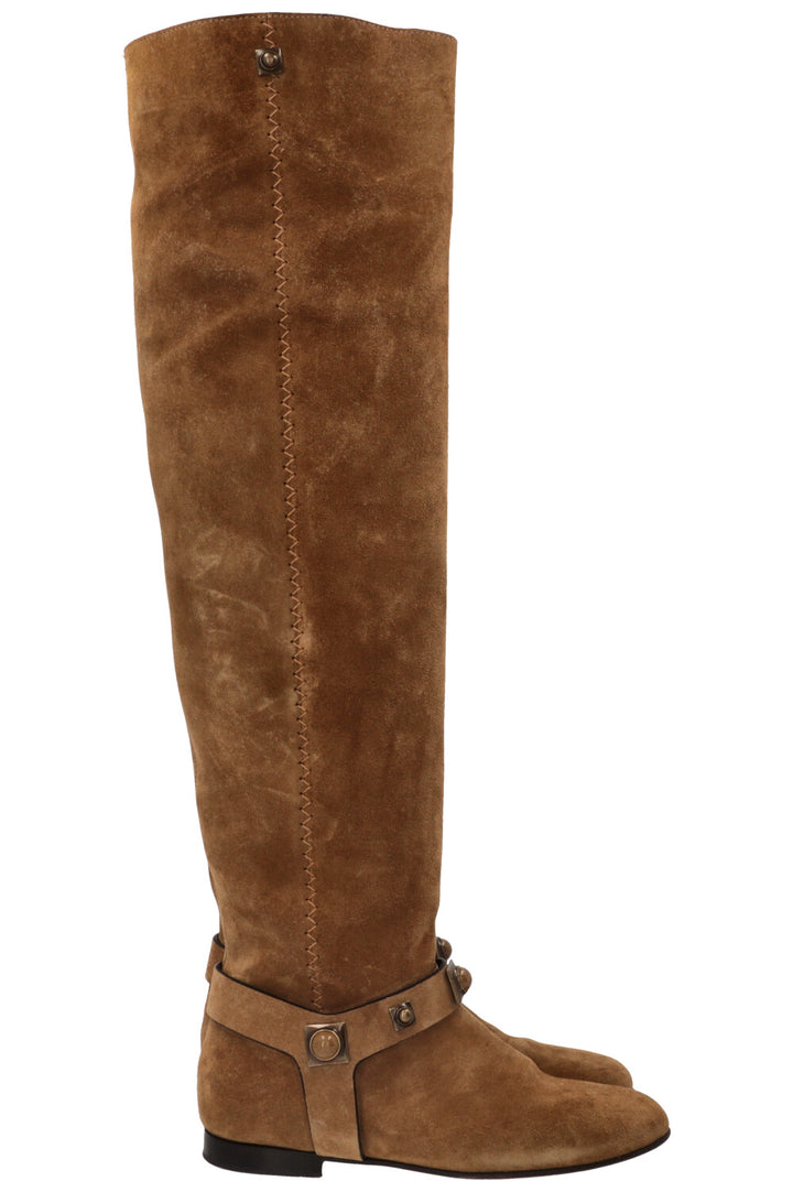 ETRO Overknee Boots Suede Brown
