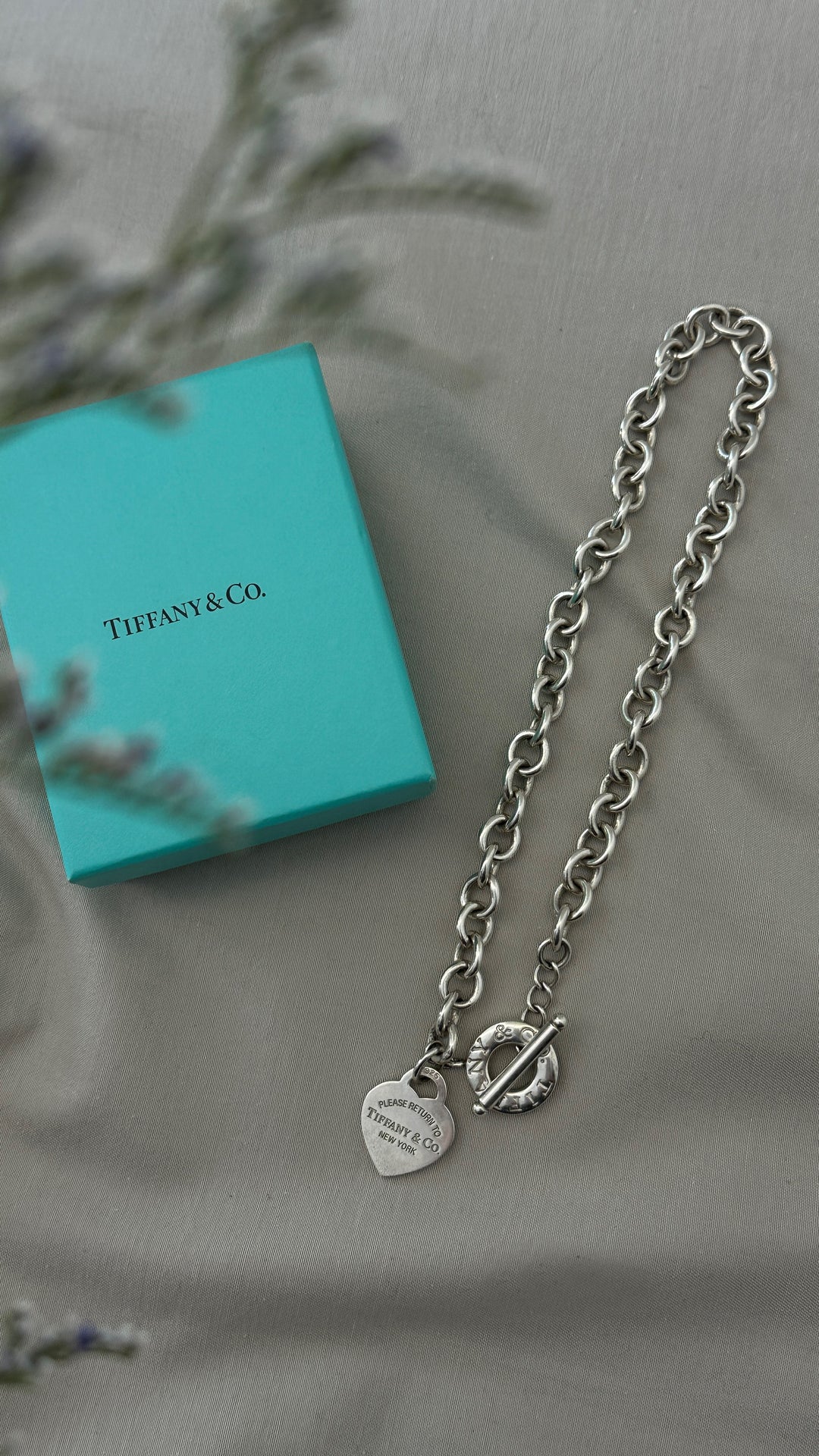 TIFFANY&CO. RTT Heart Chain Necklace Sterling Silver
