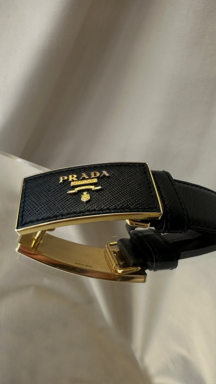 PRADA Logo Belt Black