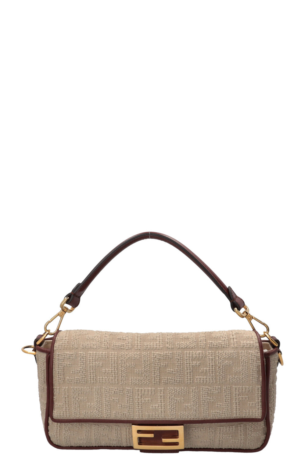 Sac Baguette FENDI en jacquard sarde beige