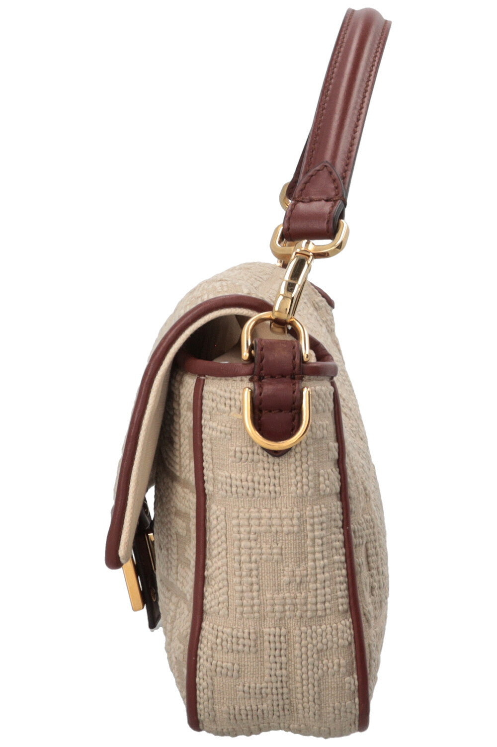 Sac Baguette FENDI en jacquard sarde beige