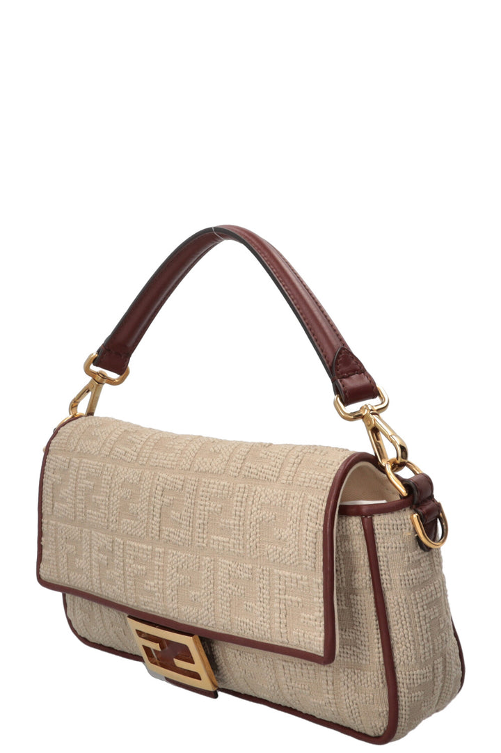 Sac Baguette FENDI en jacquard sarde beige