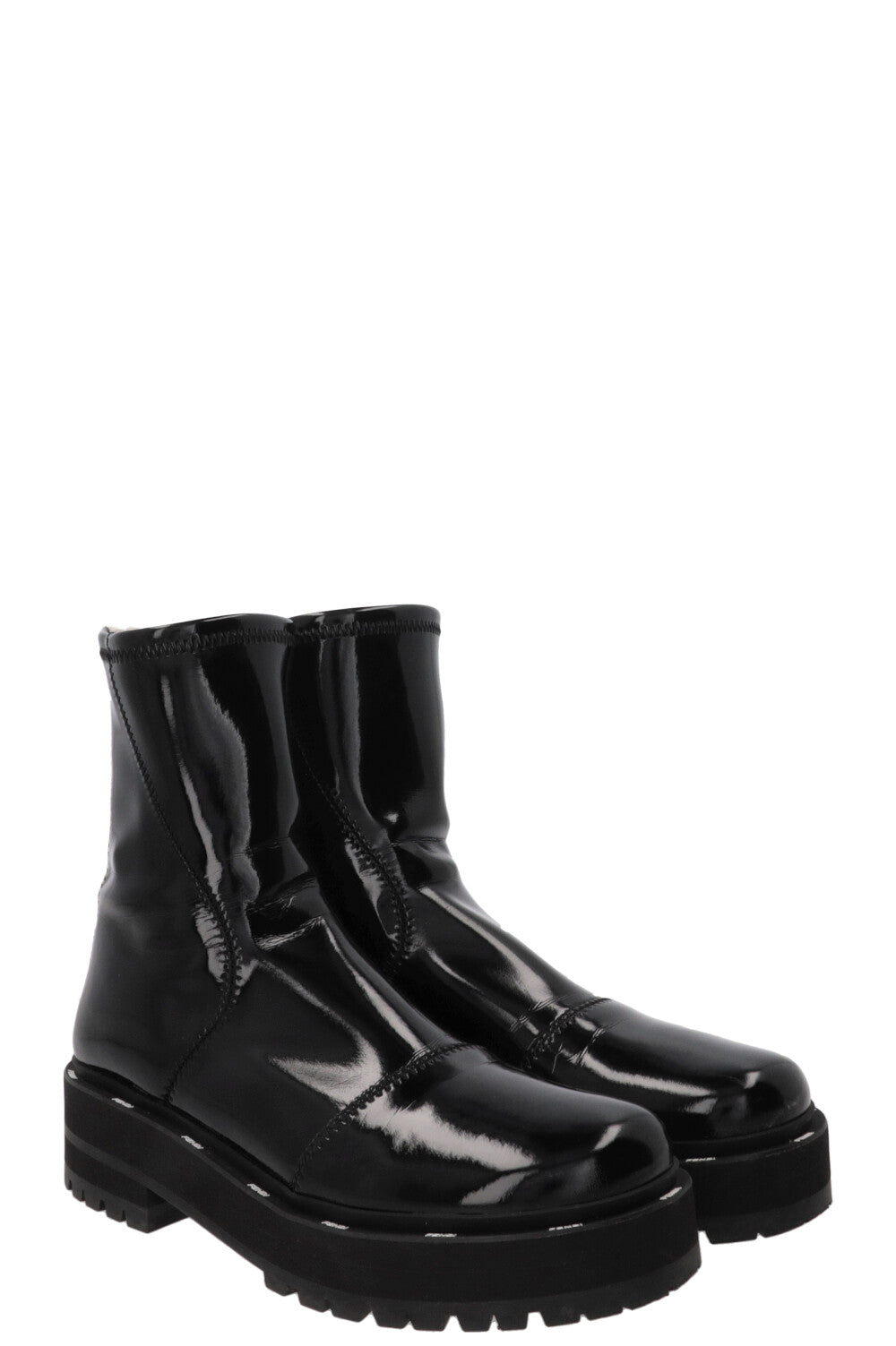 FENDI Boots Patent Leather Black