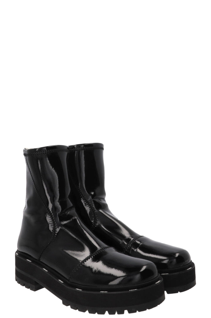 FENDI Boots Patent Leather Black