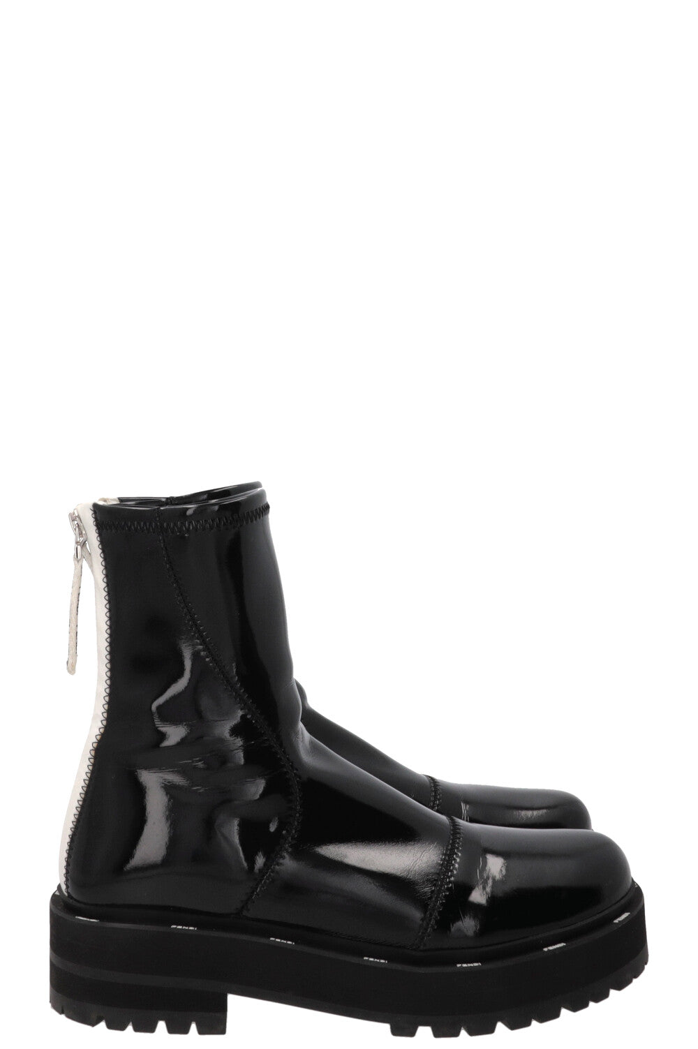 FENDI Boots Patent Leather Black