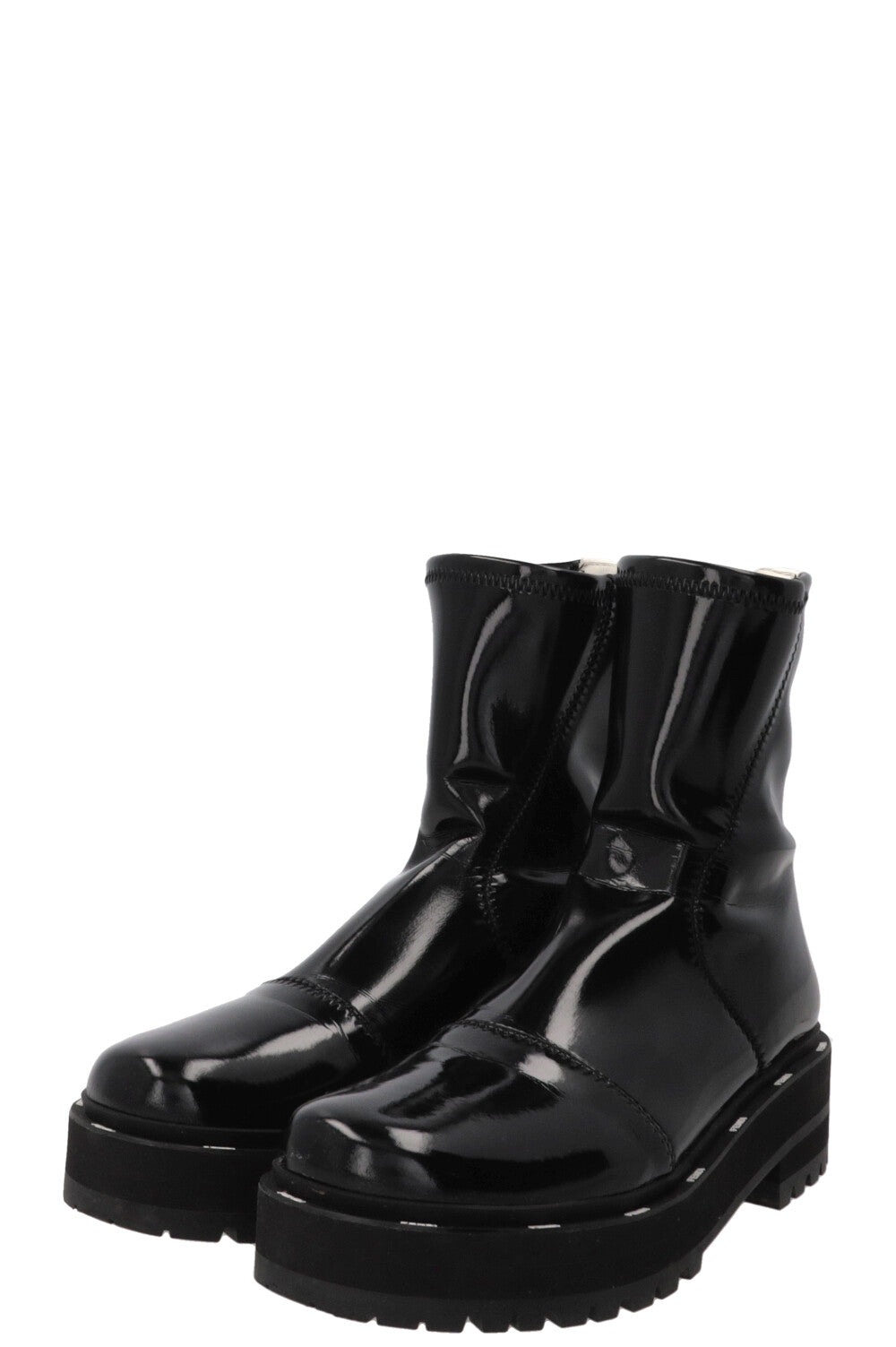 FENDI Boots Patent Leather Black