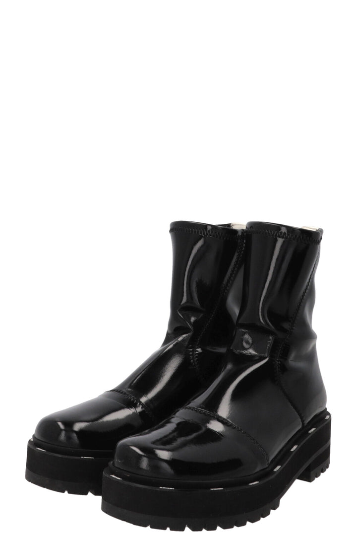 FENDI Boots Patent Leather Black
