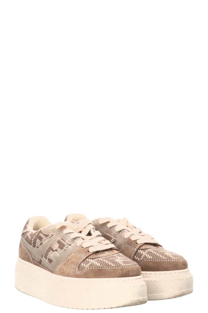 FENDI FF Match Sneaker Suede Taupe