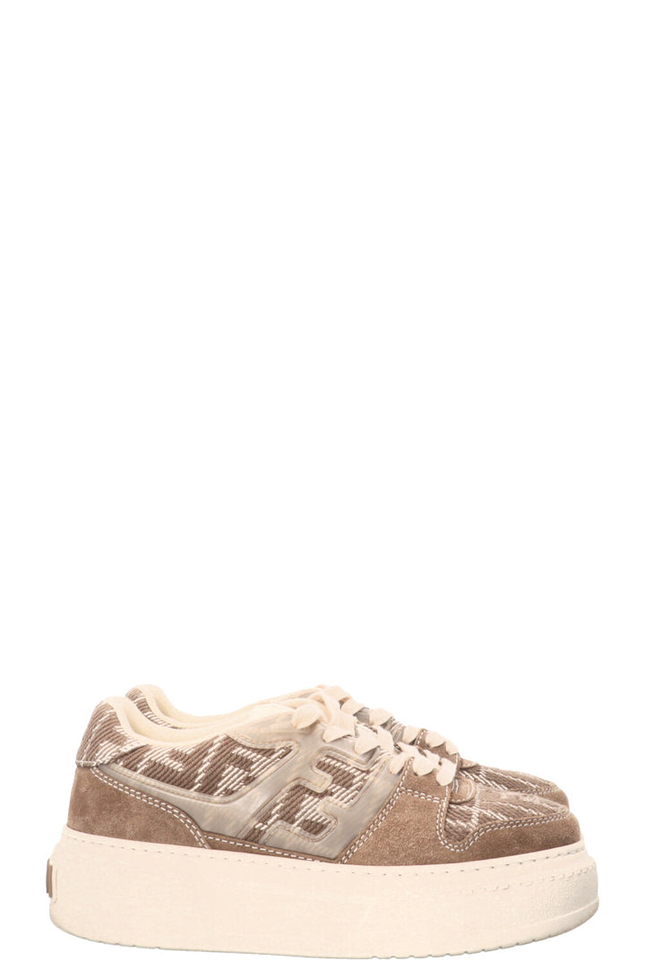 FENDI FF Match Sneaker Suede Taupe