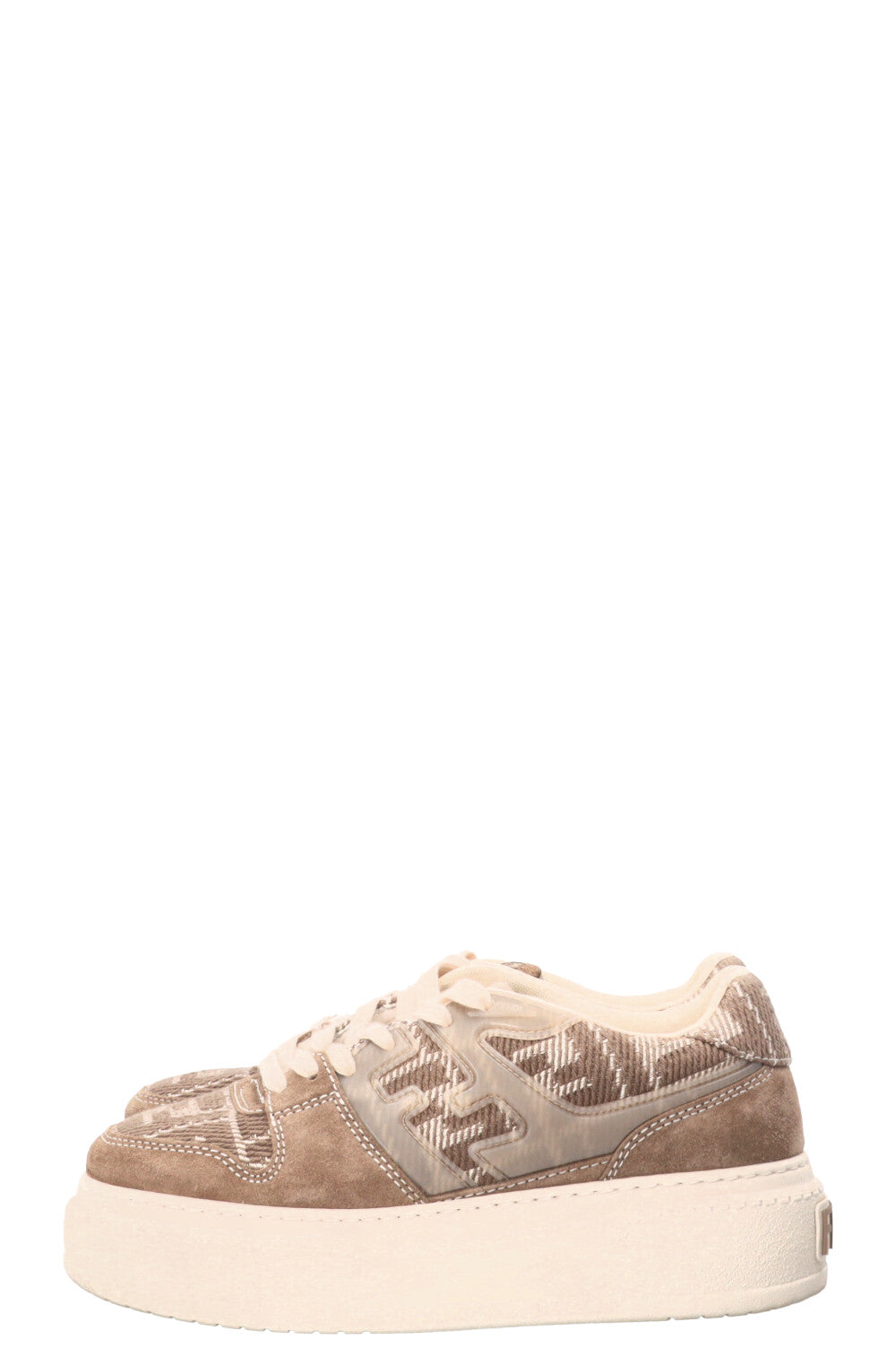 FENDI FF Match Sneaker Suede Taupe