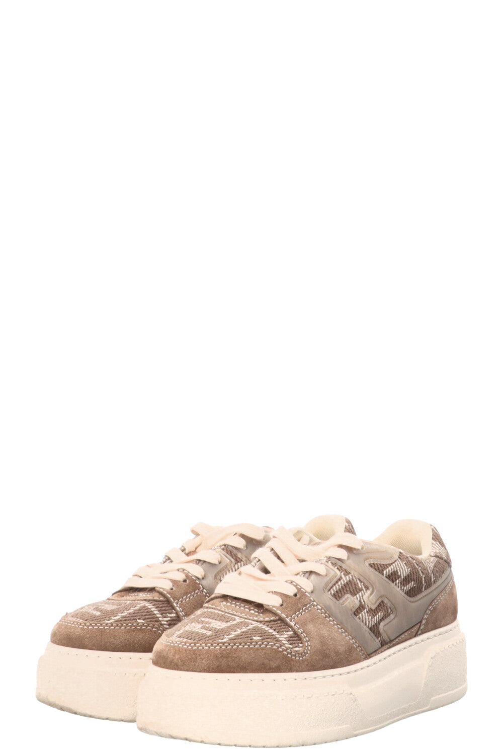 FENDI FF Match Sneaker Suede Taupe