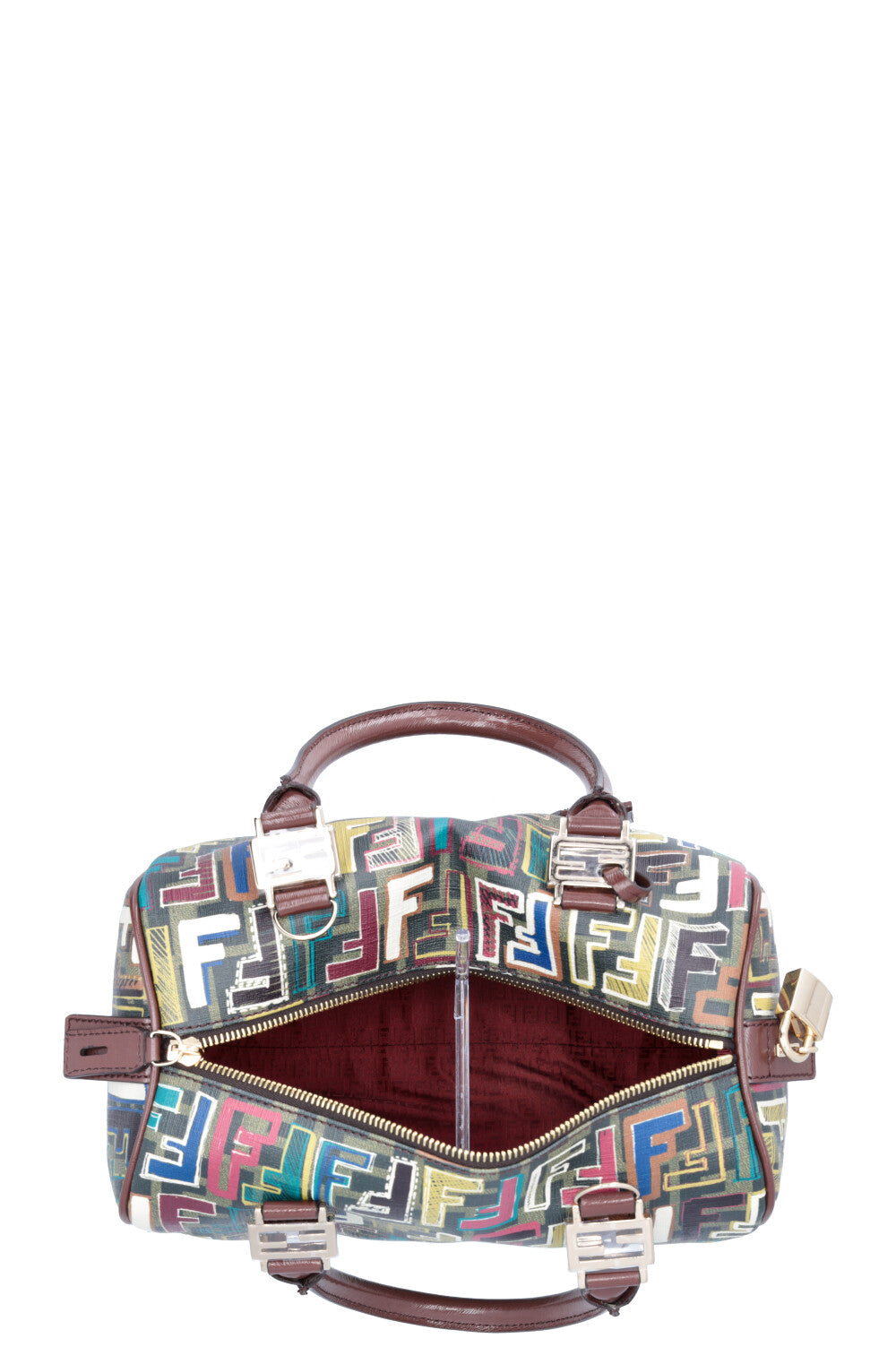 FENDI Forever Boston Bag Canvas Multicolour