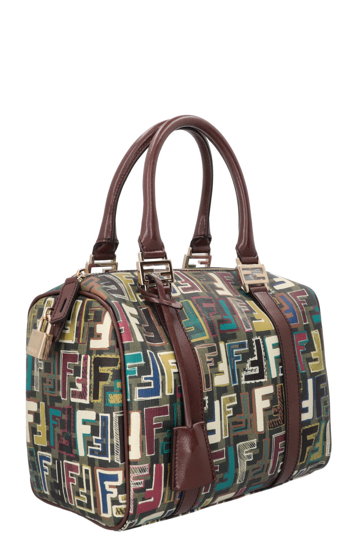 FENDI Forever Boston Bag Canvas Multicolour