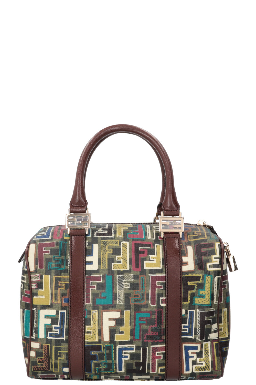 FENDI Forever Boston Bag Canvas Multicolour