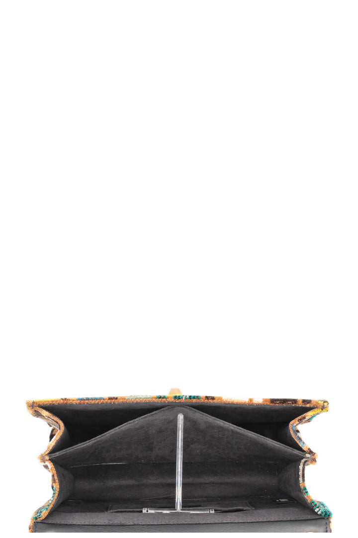 FENDI Kan I FF Crossbody Bag Velvet Brown Multicolor