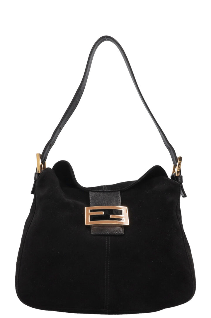 FENDI Mamma Baguette Bag Suede Black