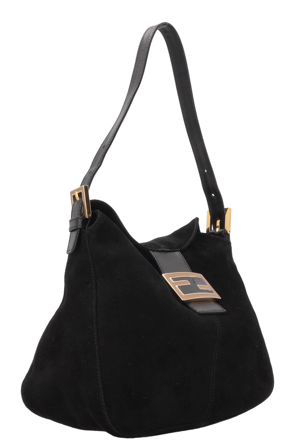FENDI Mamma Baguette Bag Suede Black