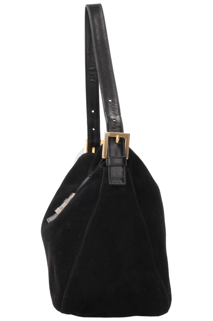 FENDI Mamma Baguette Bag Suede Black