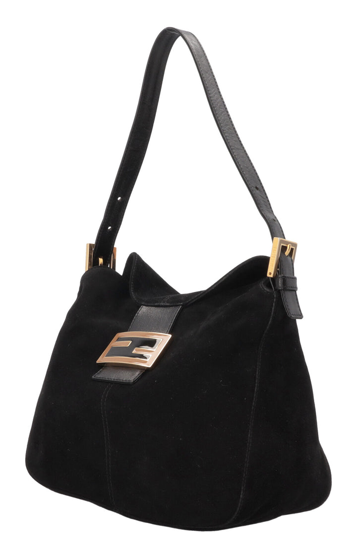 FENDI Mamma Baguette Bag Suede Black