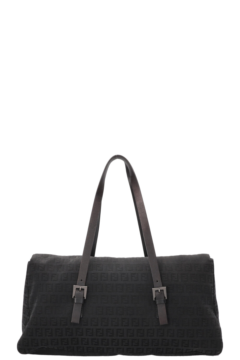 FENDI Mamma Baguette Zucchino FF Shoulder Bag Black