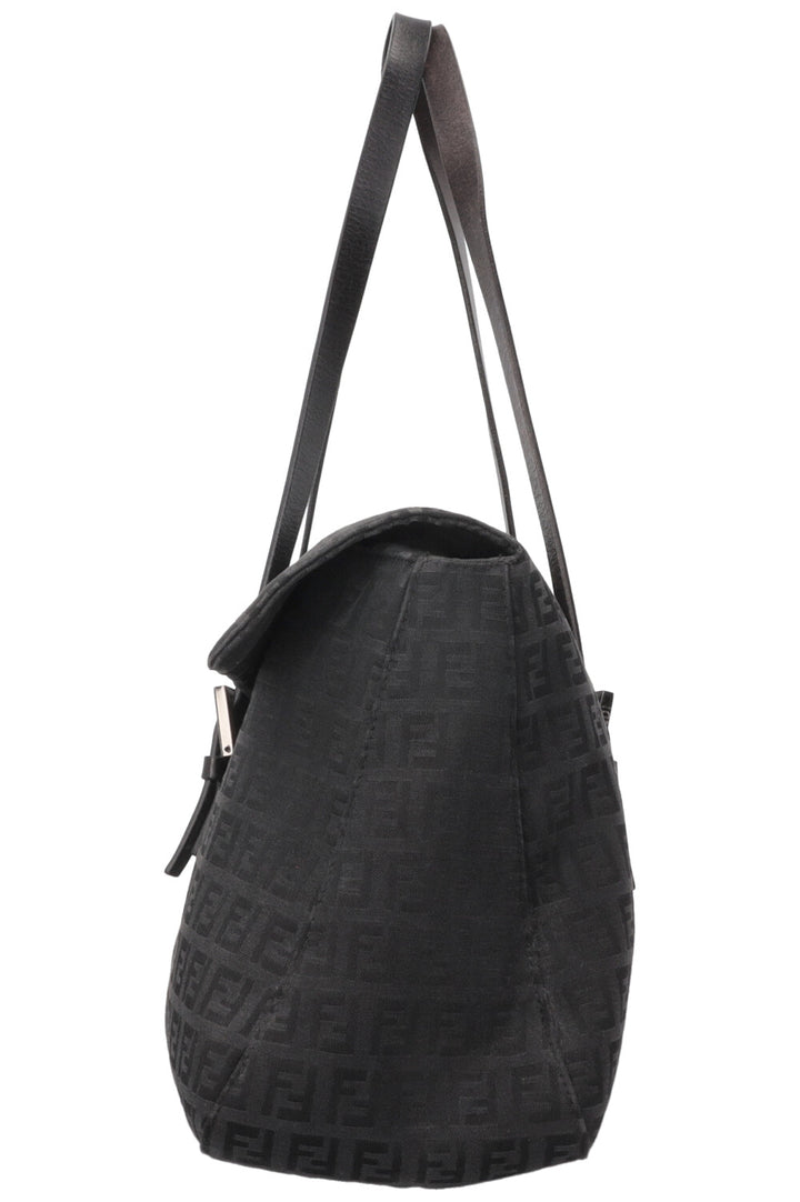 FENDI Mamma Baguette Zucchino FF Shoulder Bag Black