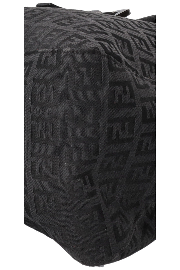 FENDI Mamma Baguette Zucchino FF Shoulder Bag Black