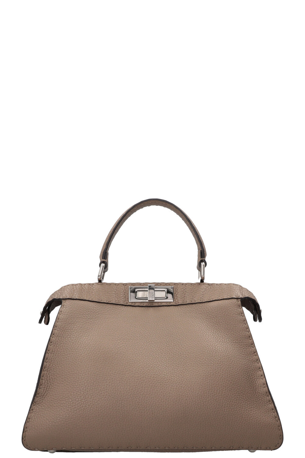 FENDI Peekaboo moyen en cuir taupe