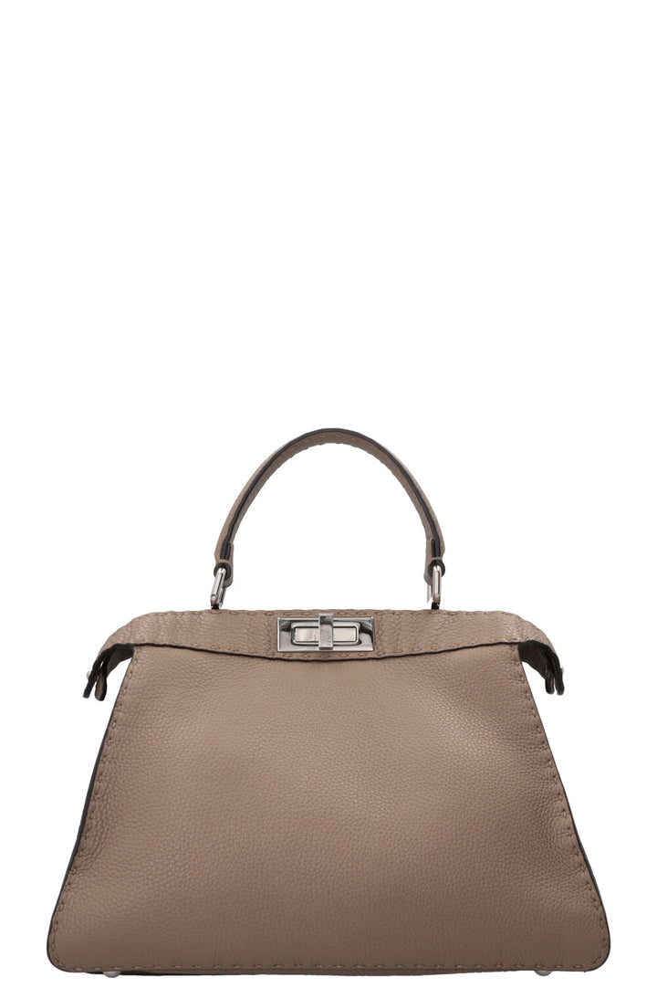 FENDI Peekaboo moyen en cuir taupe