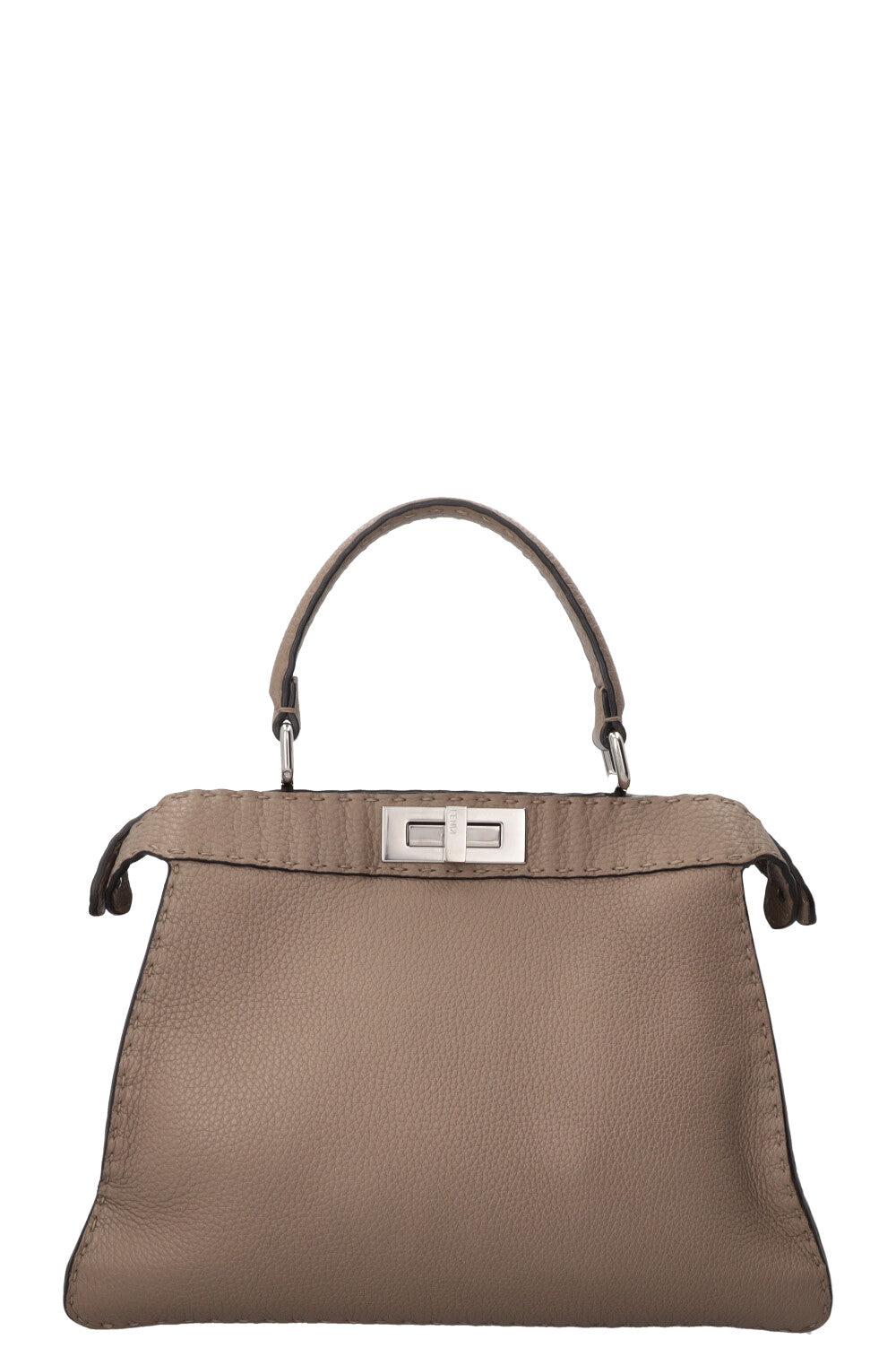 FENDI Peekaboo moyen en cuir taupe