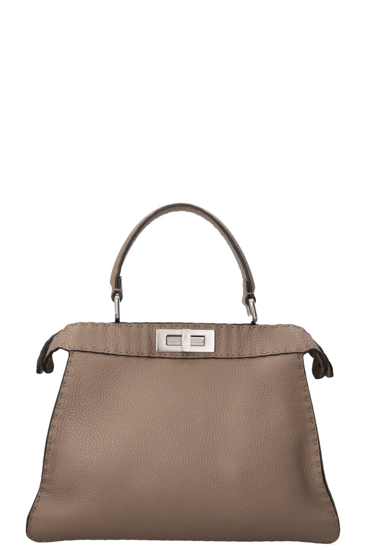 FENDI Peekaboo moyen en cuir taupe