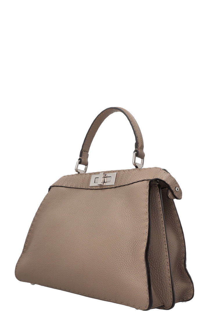 FENDI Peekaboo moyen en cuir taupe