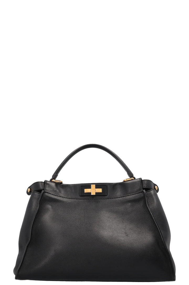 FENDI Peekaboo Soft Medium Hand Bag Black