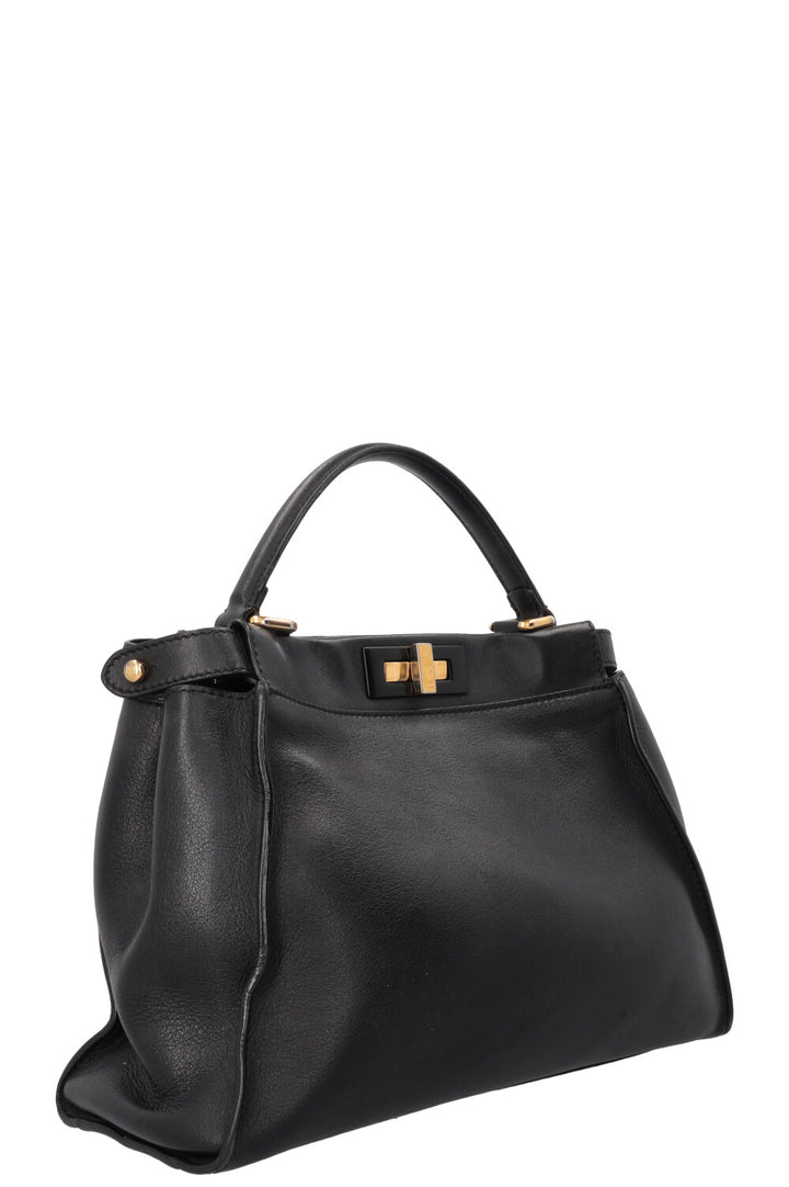 FENDI Peekaboo Soft Medium Hand Bag Black